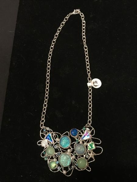 NECKLACE wire wrap mint opals picture