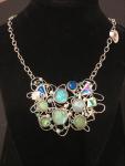 NECKLACE wire wrap mint opals