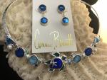 Blue Turtle Collar and Earring Set