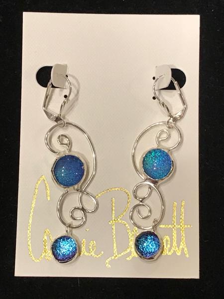 Earrings - 2 Stone Blue Drop Dangle