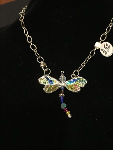 Necklace - Multi Color Dragon Fly