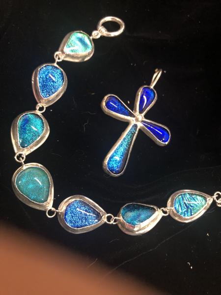 Royal Blue Cross & Bracelet