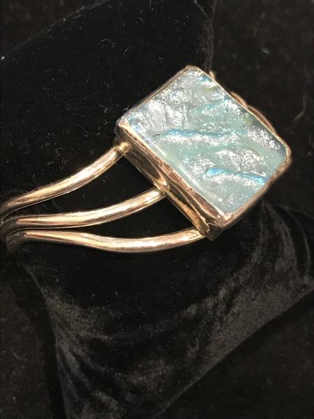 Bracelet - Cuff Design in Silver-Blue Stone picture