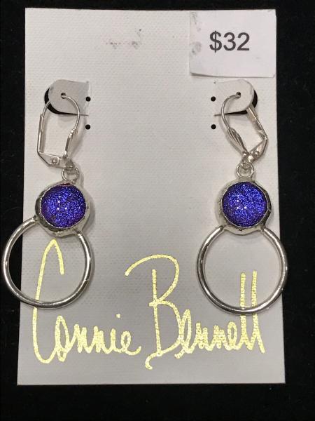 Earrings - Blue Stone with small loop picture