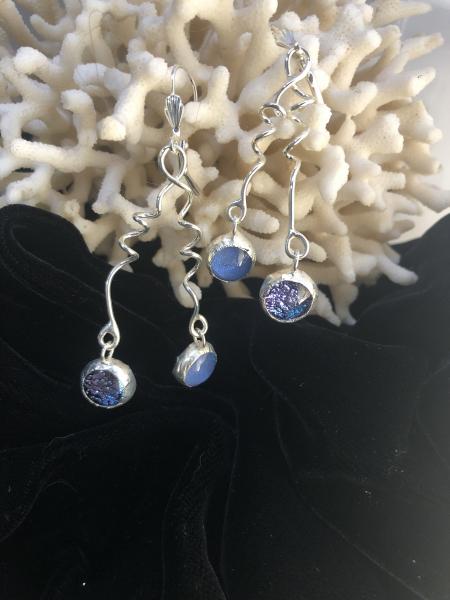 Dual Twist Blue Drop Earrings picture