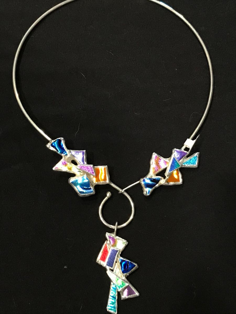 Collar - Multi Color Wire Collar with Pendant picture