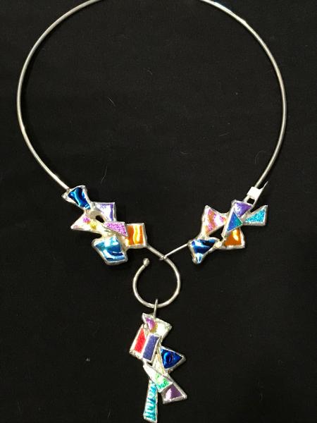 Collar - Multi Color Wire Collar with Pendant picture