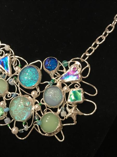 NECKLACE wire wrap mint opals picture