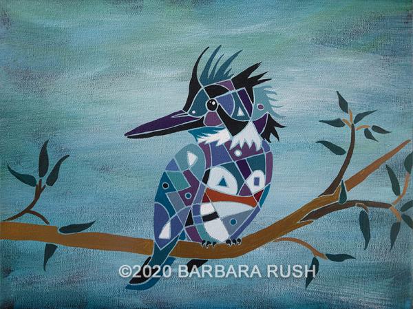 Kingfisher on Branch - Original Painting