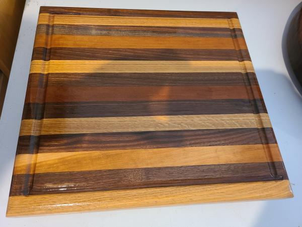 14x14 inch multi wood cutting board picture