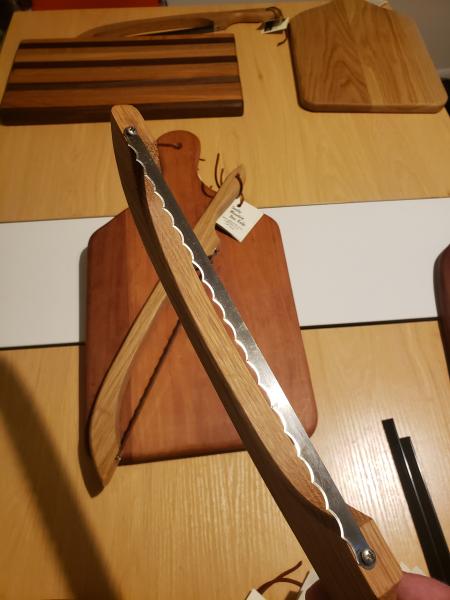 Bow Knife in beautiful solid Mahogany ( specify Right or Left handed please) picture