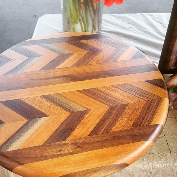 16 inch Chevron Pattern Lazy Susan picture