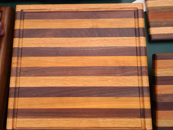 14x14 inch multi wood cutting board picture