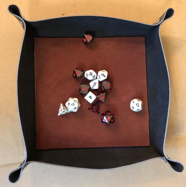 Leather Dice Rolling Tray / Valet Tray