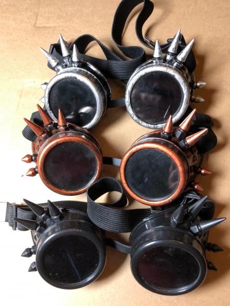 Steampunk Spiked Goggles with and dual lenses