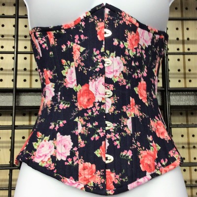 Navy Floral Corset
