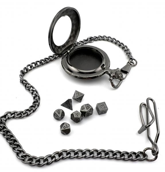 6mm Mini metal dice in Pocketwatch case picture