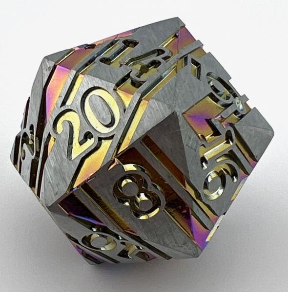Large (33mm) Striped Metal D20 picture