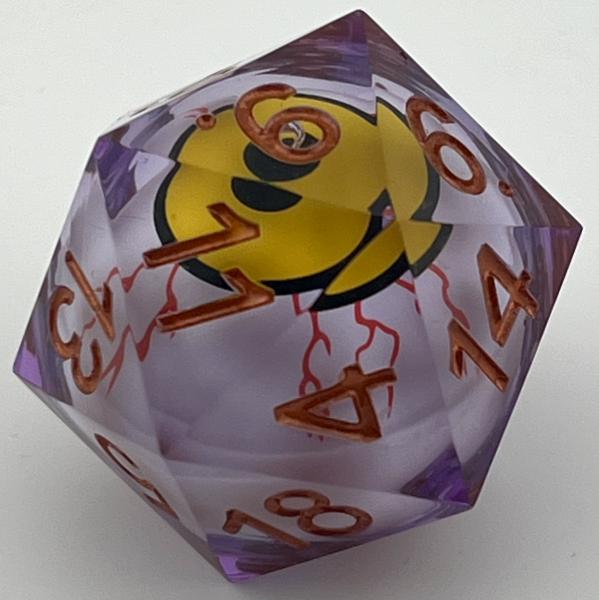 Sharp Edged Resin - Oversized D20 Liquid Core Moving Eyeball Series picture