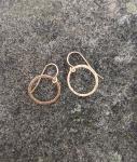 Tiny Hammered Gold Ring Earring