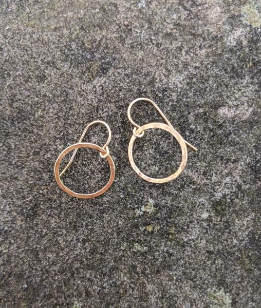 Tiny Hammered Gold Ring Earring picture