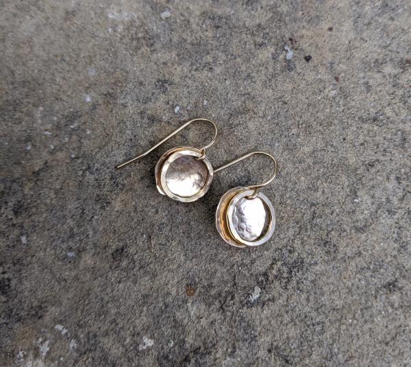 Hammered Mixed Metal Disc and Ring picture