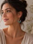 Blue Ombre Beaded Hoop Earrings