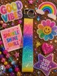 Keychain/bag charm - Rainbow Sparkle