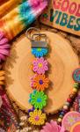 Keychain/bag charm - Daisy Flowers Colorful Boho