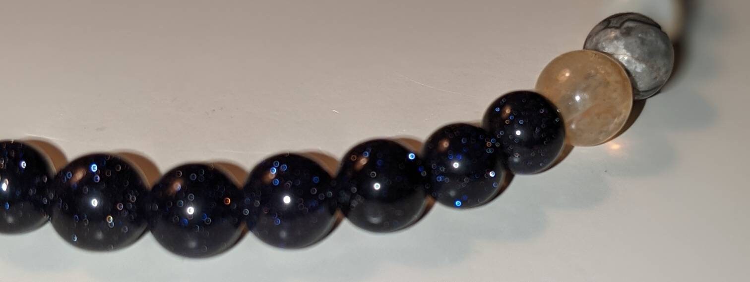 Solar System bracelet, outer space, Galaxy, planets. Quartz, Sandstone, Jasper, Citrine. picture