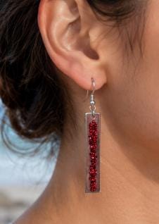 Sterling Silver Bar Earrings with Crystal Rhinestone Embellishments picture