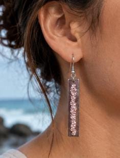 Sterling Silver Bar Earrings with Crystal Rhinestone Embellishments