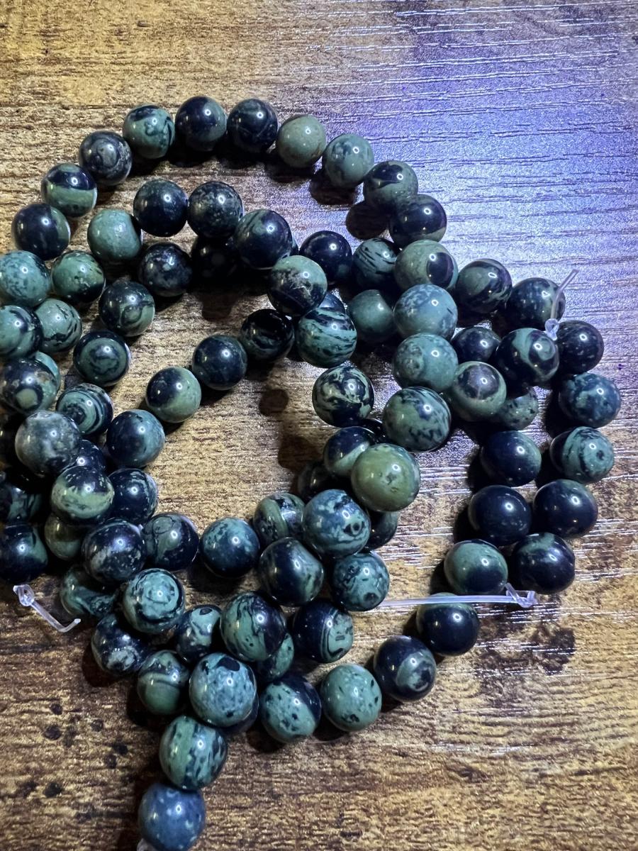 Stone Bracelet Natural Stone Silver or Gold Hardware: Turquoise, Aventurine, Dragon Stone, Cats Eye Jasper, Cats Eye Starry Night picture