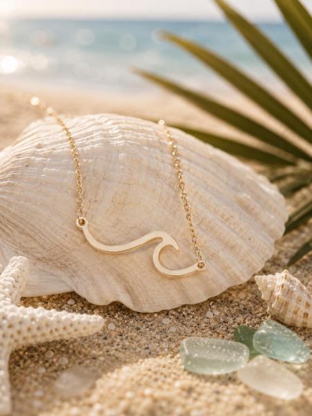 Ocean Beach Wave Necklace