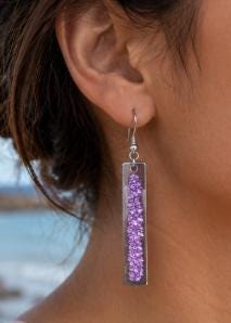 Sterling Silver Bar Earrings with Crystal Rhinestone Embellishments picture