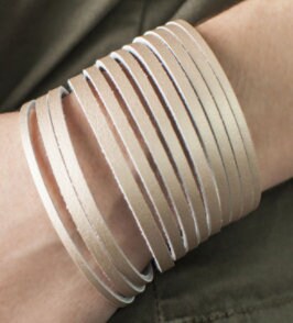 Leather Bracelets, Strappy Cuff, Link, Genuine Leather