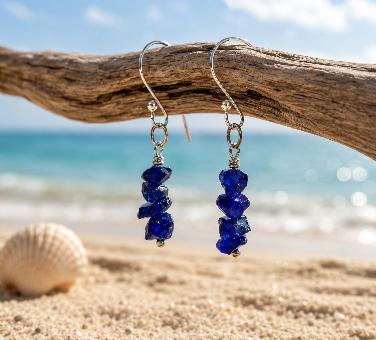 Sapphire and Sterling Silver Earrings picture