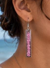 Sterling Silver Bar Earrings with Crystal Rhinestone Embellishments picture