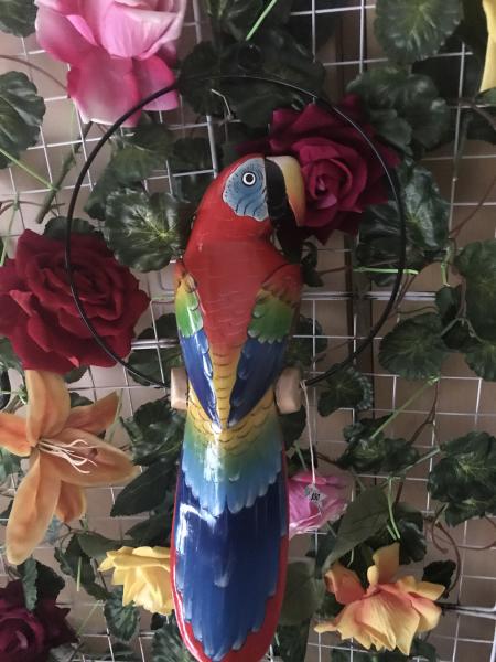 16''Wooden Carved Parrot