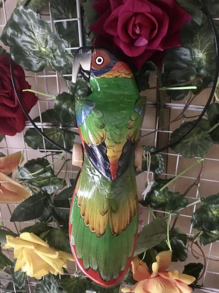 12"Wooden Carved Parrot