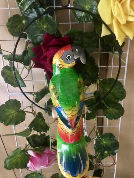 12" Wooden Carved Parrot