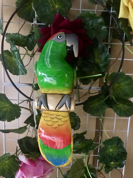 12''Wooden Carved Parrot picture