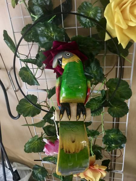 12" Wooden Carved Parrot picture
