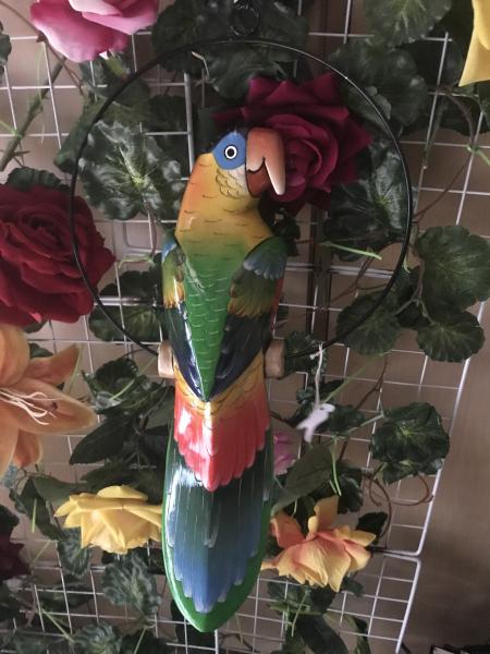 16'' Wooden Carved Parrot