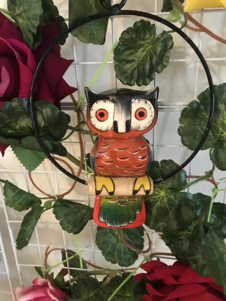 6'' wooden carved owl