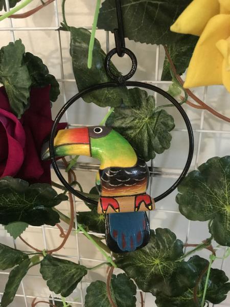 4" Wooden Carved Tucan picture