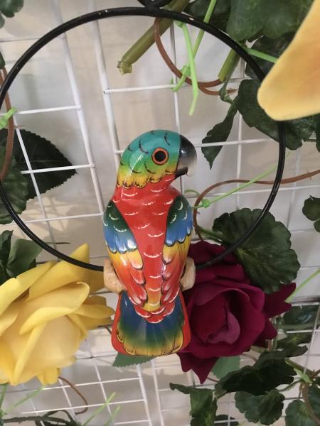 6'' Wooden Carved Parrot