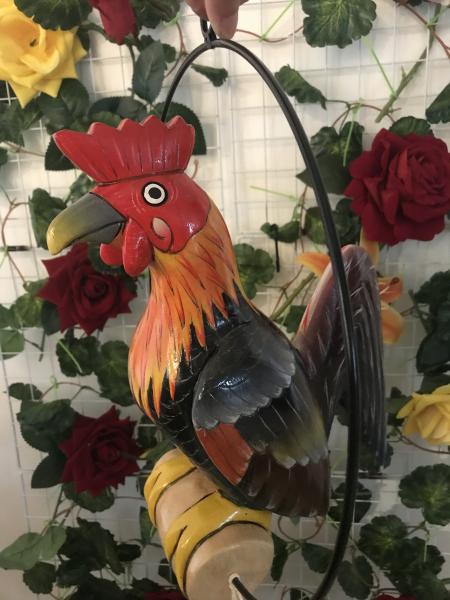 12" Wooden Carved Rooster picture