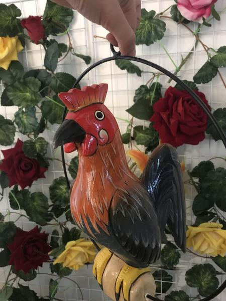 12" Wooden Carved Rooster picture