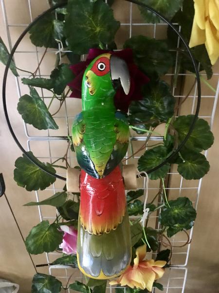 12'' Wooden Carved Parrot